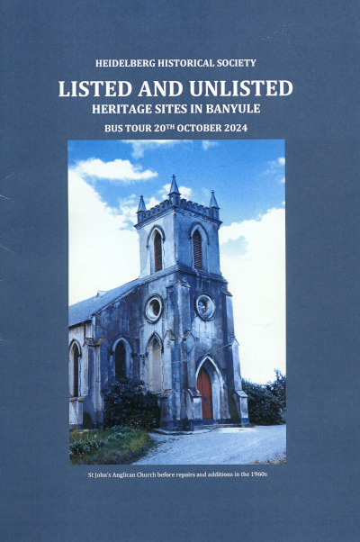 Listed and Unlisted Heritage Sites in Banyule cover
