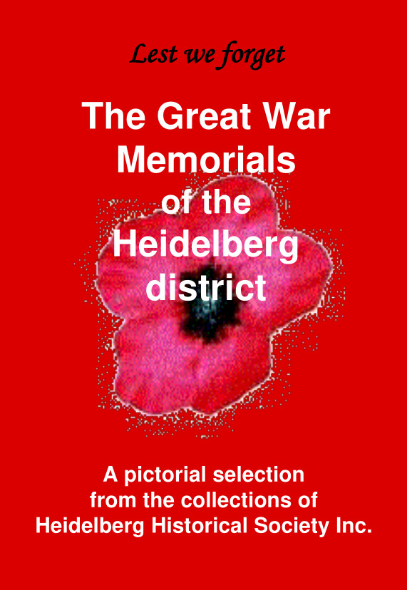 The Great War Memorials of the Heidelberg District cover
